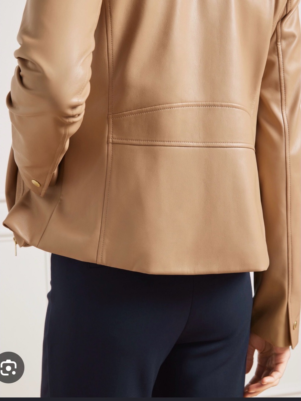 Talbots Faux Leather Moto Jacket – Camel/Tan – Women’s Moto Style Zip Jacket - Picture 2 of 6